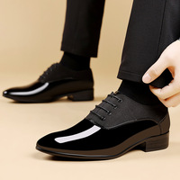 Herren Schwarz-Weiß Gespleißte Oxford-Schuhe Spitze Schnürschuhe Zweifarbige Formelle Hochzeits- und Business-Lederschuhe