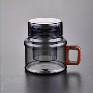 Tetera de Vidrio Dun Dun Pot Transparente Negra con Infusor para Té de Oficina - Product Image 1