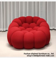 Canapé paresseux individuel moderne de style français, en forme de boule incurvée, garni d'éponge compressible, vente en gros, OEM personnalisé pour mobilier de salon