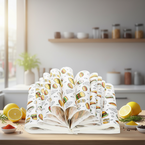 Papel de pergamino personalizado con logo impreso para envolver hamburguesas y sándwiches, papel a prueba de aceite para hot dogs, papel para mantel individual a prueba de aceite. - Product Image 3