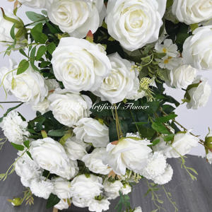 Decoración de boda y suministros precio bajo al por mayor Premium real Touch blanco seda boda arco flores boda arco - Product Image 6