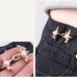 Ajusteur de taille, clip de serrage de taille Pearl Star, boutons de jeans instantanés sans <span class=keywords><strong>couture</strong></span>, épingles pour jeans amples, robes, jupes - Product Image 2