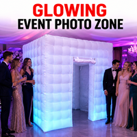 Cabine photo gonflable personnalisée, cube publicitaire gonflable, salle photo LED pour événements, affichage intérieur/extérieur pour la promotion de la marque