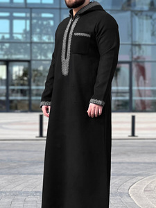 2026 Vêtement islamique brodé Thobe pour Homme, Djellaba Arabe, Caftan, Boubou Homme Musulman, Robe à capuche décontractée, Jubba - Product Image 6