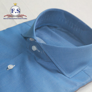 Camisas <span class=keywords><strong>de</strong></span> <span class=keywords><strong>Hombre</strong></span> <span class=keywords><strong>de</strong></span> <span class=keywords><strong>Manga</strong></span> <span class=keywords><strong>Larga</strong></span> con Cuello Cutaway en Color Denim 100% Algodón - Product Image 3