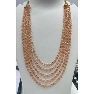 Collier à 5 rangs multicolores avec perles en verre rubis, émeraude, saphir bleu et jaune, prêt à porter - Product Image 5