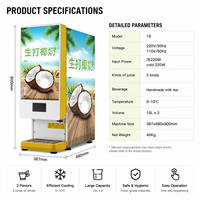 Distributeur de lait de coco industriel avec autocollant publicitaire personnalisé, double tête, distributeur de boissons commercial, équipement de restauration
