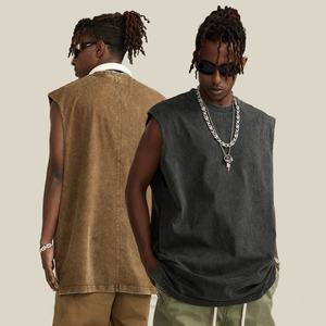 Chaleco de Algodón sin Mangas, Estilo Americano Vintage, para Hombre Joven, Formal, Ecológico, de Secado Rápido - Product Image 1