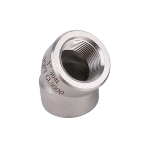Xuất xứ nhà máy áp lực cao 9000 #1/8 inch đến 4 inch thép không gỉ khuỷu tay ống 45 ° ren khuỷu tay phù hợp - Product Image 5