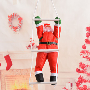 Ornement de Noël Père Noël 50 cm en tissu, décor d'escalier d'escalade pour scènes festives - Product Image 2