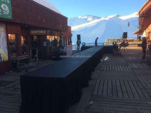 Plataforma de Escenario Portátil de Acero y Madera con Estructura de Aluminio de 1.22x1.22m y 2x1m, Soporte para Tambor, Muebles de Madera para Conciertos - Product Image 3