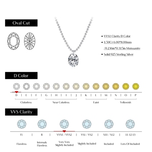 Collana con Pendente in <span class=keywords><strong>Argento</strong></span> Sterling 925, Moissanite Colore <span class=keywords><strong>D</strong></span>, Design Geometrico Semplice, Gioielli Raffinati per Donne - Product Image 3