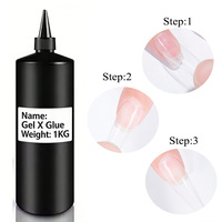 Recharge 1KG Gel X Glue Strong Hold Nail Glue Adhésif pour Acrylique Faux Ongles Conseils Longue Durée Nail Salon Qualité Bonder 1 Litre