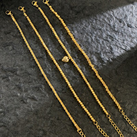 Bracelet en acier inoxydable plaqué or 18 carats avec perles et chaîne réglable, résistant au ternissement et à l'eau, bijoux en gros pour femmes