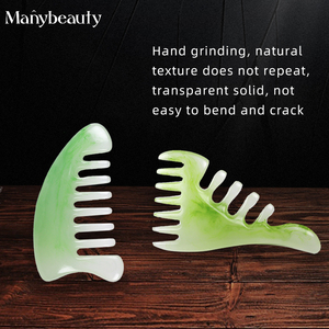 Sisir bergigi lebar sisir saku tanduk sapi alami Spa <span class=keywords><strong>Guasha</strong></span> sikat pijat kulit kepala alat perawatan rambut - Product Image 4