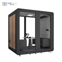 Cabine professionnelle avec bureau TV / canapé de bureau, design de studio d'enregistrement insonorisé, cabine portable pour bureau