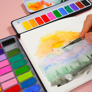 Peintures à l'<span class=keywords><strong>aquarelle</strong></span> solides Bview Art, 12, 24, 36 couleurs avec boîte en métal pour étudiants, artistes, peinture et nail art - Product Image 4