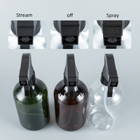 Bouteille PET à presser colorée de 300ML, 400ML, 500ML, la plus vendue, avec pompe pulvérisatrice carrée à déclenchement rapide, modèle Boston à épaule ronde