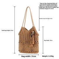 Nouveau sac pour femme de style ethnique, tissé à la main, avec fermeture éclair, design unique et tendance, idéal pour les vacances à la plage, les photos et les trajets quotidiens.