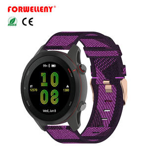 Forwelleny <span class=keywords><strong>Bracelet</strong></span> de remplacement en nylon de style sportif Smartwatch <span class=keywords><strong>Bracelet</strong></span> Correa pour <span class=keywords><strong>Garmin</strong></span> Forerunner 265 élégant classique - Product Image 1