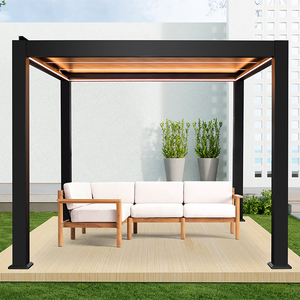 Pérgola Bioclimática <span class=keywords><strong>de</strong></span> <span class=keywords><strong>Aluminio</strong></span> Motorizada con Techo <span class=keywords><strong>de</strong></span> Lamas Impermeable para Jardín y Balcón - Precio - Product Image 4