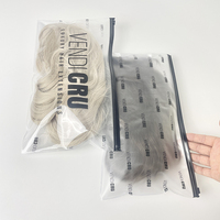Sacs d'Emballage en Plastique Luxe Frosted Transparent EVA TPU PVC à Fermeture Éclair avec Logo Personnalisé, Coulissants, pour Extensions de Cheveux et Perruques