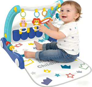 <span class=keywords><strong>Gimnasio</strong></span> de Juego y Andador 2 en 1 para Bebés, Tapete de Actividades con Piano, Juguetes Sensoriales Suaves, Diseño Seguro y Estable, Perfecto para 0-24 Meses - Product Image 1