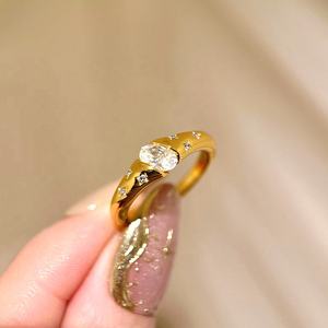 Nouvelle bague <span class=keywords><strong>en</strong></span> acier inoxydable de forme œuf de <span class=keywords><strong>pigeon</strong></span>, design zircon, bijoux haut de gamme et romantiques - Product Image 2