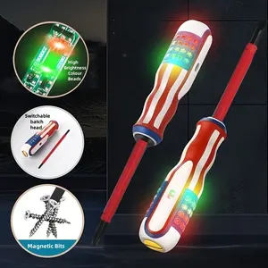 ไขควงแม่เหล็กบิตเครื่องทดสอบวงจรอัจฉริยะหัวคู่สามารถเปลี่ยนได้เครื่องทดสอบแรงดันไฟสี LED ความสว่างสูง - Product Image 2