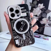 Coque de téléphone transparente en promotion pour iPhone 18 17 16 15 12 Pro Max, absorption magnétique créative, protection de luxe par électroplaqué