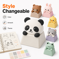 Tecla Artesanal 3D Personalizada de Oso Panda Adorable, Perfil de Animal Escondido, para Teclado Mecánico