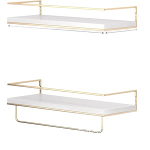 Wooden wall-mounted <b>shelf</b> for bathroom/shower room, living room/<b>bedroom</b>, decorative wall hanging rack - Product Image 5
