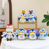 Peluche de pingüino adorable y famoso en internet, colgante transformable, muñeco de peluche, amuleto para bolso, llavero, figura de muñeco de trapo, unisex, 14 años