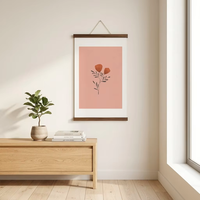 Colgador Magnético de Madera para Pósteres, Sistema de Montaje en Pared para Cuadros, de Nogal, Roble y Teca, para Decoración del Hogar y Oficina