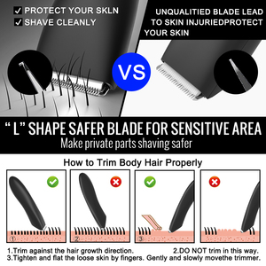 CLIPCLEAN IPX6 impermeable recargable ingle recortadora de pelo higiene masculina afeitadora de bolas profesional Manscape recortadora afeitadora corporal - Product Image 4