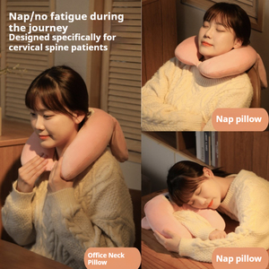 Almohada portátil de cuello de dibujos animados en forma de U para viajes en avión, paseos en tren de autobús de larga distancia - Product Image 3