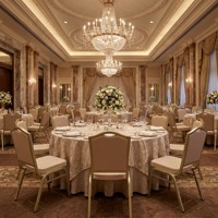 Chaise de banquet empilable moderne rembourrée avec structure métallique pour hôtel, mariage, salle de conférence – Prise en charge de la personnalisation