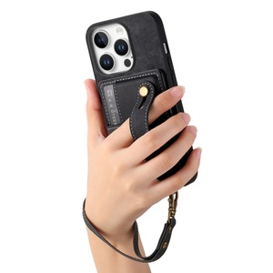 Cartera de cuero de PU de moda, tarjetero y <span class=keywords><strong>correa</strong></span> de muñeca para <span class=keywords><strong>iPhone</strong></span> 16 Pro, <span class=keywords><strong>funda</strong></span> para teléfono móvil - Product Image 4