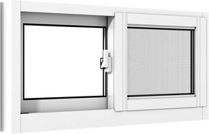 Zanzariera scorrevole in lega di alluminio per finestra, design orizzontale moderno, per seminterrato, garage, capanno, con doppio vetro, scorrevole facilmente - Product Image 5