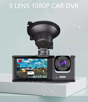 Cámara de salpicadero Dvr automática, grabadora de vídeo frontal y trasera, visión nocturna, 1080P, caja negra, 3 lentes, 2,0 pulgadas, 24H