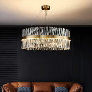Lampadario Moderno in Cristallo Satinato Ottone AC 220V Marca ZhongYi Garanzia 3 Anni 3500K Bianco Caldo Angolo di Illuminazione 360° per Soggiorno - Product Image 5