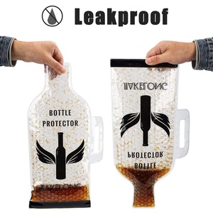 Bolsas de piel de vino PE reutilizables personalizables con asa Bolsa de viaje de burbujas de PVC Alimentos seguros para botellas de vino - Product Image 4