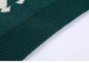 Tùy Chỉnh Thêu Vui Giáng Sinh Đan Bóng Đá Phim Hoạt Hình Crew Cổ Áo Thun Top Giản Dị Quá Khổ Bông Jacquard Thiết Kế Áo Len - Product Image 6