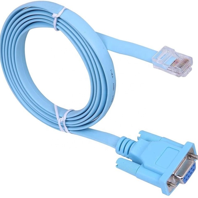 Console Cable for Cisco Networking Devices RJ45 Cat5 Ethernet LAN to 9-PIN DB9 Serial RS232 Port Rollover Cables (5ft)