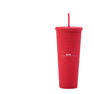 Copo Térmico de Plástico Diamond com Canudo 24oz e Tampa, Copo Frio de Parede Dupla para Bebidas Geladas, Café, Viagem, Festa - Product Image 5