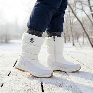 Bottes d'<span class=keywords><strong>hiver</strong></span> imperméables pour femmes YL6200, <span class=keywords><strong>chaussures</strong></span> chaudes, fourrées, mi-mollet, légères, pour la marche et la randonnée - Product Image 2