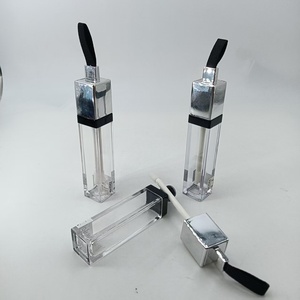 Tube carré transparent vide pour brillant à lèvres, contenant cosmétique avec couvercle à sangle, flacon portable pour gloss - Product Image 6
