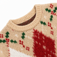Pull-over d'hiver personnalisé ODM/OEM pour homme, col rond, en tricot respirant, motif géométrique diamant intarsia, avec logo frontal