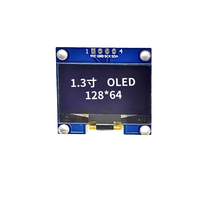 Módulo de Pantalla OLED GJD Blanco/Azul de 1.3 Pulgadas 128*64 con Interfaz I2C, Controlador SH1106, 3V/5V, con Conector