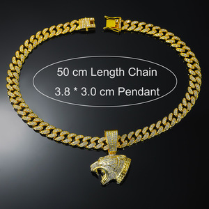 Collar con Colgante de Cabeza de Leopardo de Aleación, Diseño Popular y Personalizable, Venta Caliente, Joyería de Moda para Hombre, Estilo Hiphop, Venta al Por Mayor - Product Image 5